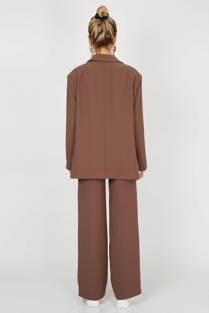 Alice Oversized Blazer Brown - Sovaye 