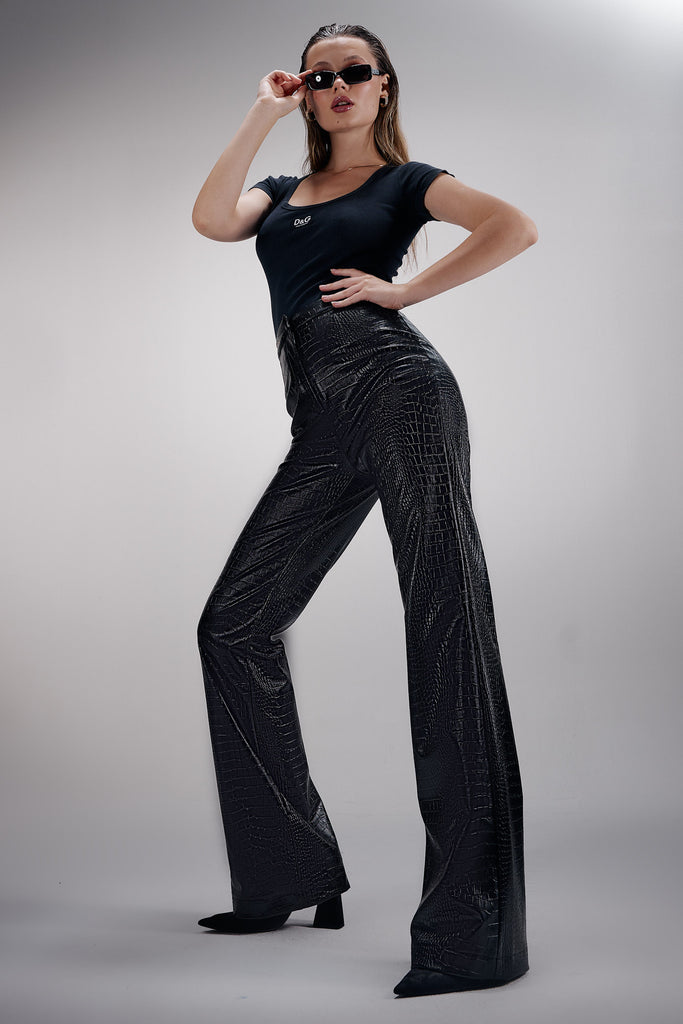 Sovaye - Croco Pants Onyx Black