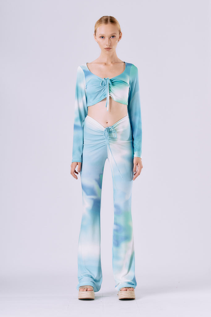  Sovaye Ocean Blue Tie Dye Pants